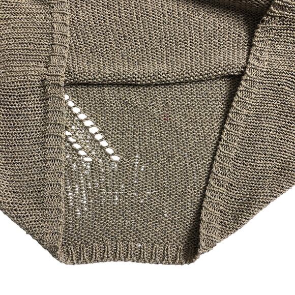 Vertigo Paris Top Womens L Tan Open Knit Embellished Tunic Tank Boho Festival - Picture 13 of 16
